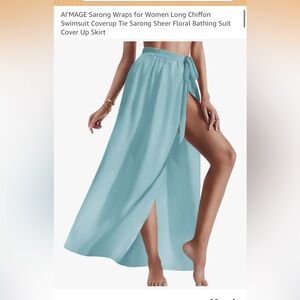 Women's Sheer Light Blue Sarong Wrap (T13)